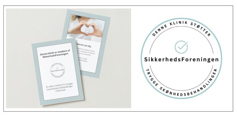 Sikkerhedsforeningen for kosmetiske behandlinger - logo og folder